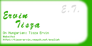 ervin tisza business card